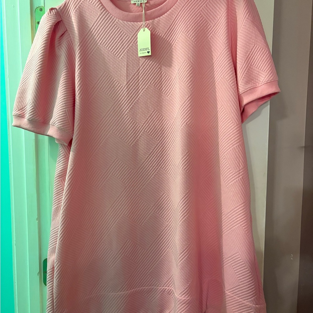 JODIFL Pink Ribbed Knit Dress